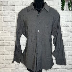 Geoffrey Beene Wrinkle Free Gray Button Down Shirt Size 17.5 or 34/35